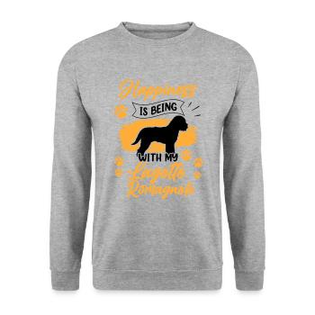 Lagotto Romagnolo makes truffle dog happy - Unisex Sweatshirt - salt & pepper - Front - Alina (178cm) & Michal (187cm)
