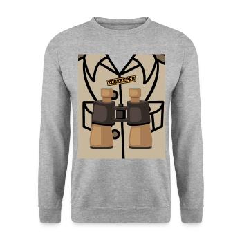 Costume Graphic Animal Keeper Zoo Keeper Animal Lo - Unisex Pullover - Weißgrau meliert - Vorne - Alina (178cm) & Michal (187cm)