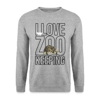 I Love Zoo Keeping Animal Lover Animal Keeper Zool - Unisex Pullover - Weißgrau meliert - Vorne - Alina (178cm) & Michal (187cm)