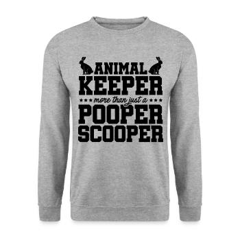 Animal Keeper More Than Just A Pooper Scooper Anim - Unisex Pullover - Weißgrau meliert - Vorne - Alina (178cm) & Michal (187cm)