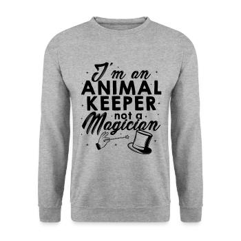 I'm An Animal Keeper Not A Magician Animal Lover Z - Unisex Pullover - Weißgrau meliert - Vorne - Alina (178cm) & Michal (187cm)