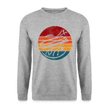 Blues Harp - Unisex Pullover - Weißgrau meliert - Vorne - Alina (178cm) & Michal (187cm)