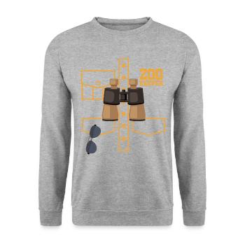 Costume Graphic Animal Keeper Zoo Keeper Animal Lo - Unisex Pullover - Weißgrau meliert - Vorne - Alina (178cm) & Michal (187cm)