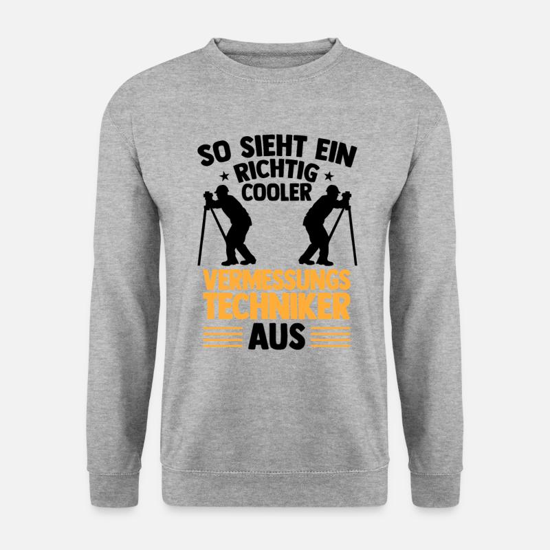 Richtig cooler Vermessungstechniker Vermesser - Unisex Pullover - Weißgrau meliert