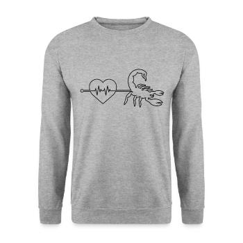 Rythme cardiaque du cancer - Sweat-shirt Unisexe - gris chiné - Devant - Alina (178cm) & Michal (187cm)