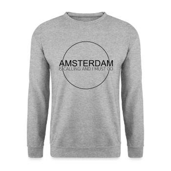 Amsterdam - Sweat-shirt Unisexe - gris chiné - Devant - Alina (178cm) & Michal (187cm)
