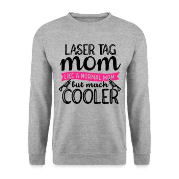 Im A Laser Tag Mom Just Like A Normal Mom Except M - Unisex Pullover - Weißgrau meliert - Vorne - Alina (178cm) & Michal (187cm)