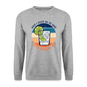 Theres Gonna Be A Gincident Funny Gin Say - Unisex Pullover - Weißgrau meliert - Vorne - Alina (178cm) & Michal (187cm)