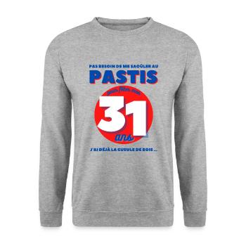 Cadeau Homme anniversaire 31 ans - Sweat-shirt Unisexe - gris chiné - Devant - Alina (178cm) & Michal (187cm)