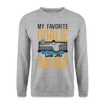 Water Polo Goalie Mom My Favorite - Unisex Pullover - Weißgrau meliert - Vorne - Alina (178cm) & Michal (187cm)