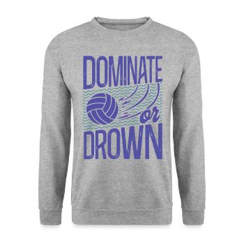 Water Polo Vintage Dominate Or - Sweat-shirt Unisexe - gris chiné - Devant - Alina (178cm) & Michal (187cm)