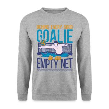 Water Polo Goalie Behind Every - Unisex Sweatshirt - salt & pepper - Front - Alina (178cm) & Michal (187cm)