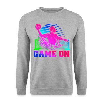 Water Polo Retro 80s 90s Game On - Unisex Sweatshirt - salt & pepper - Front - Alina (178cm) & Michal (187cm)