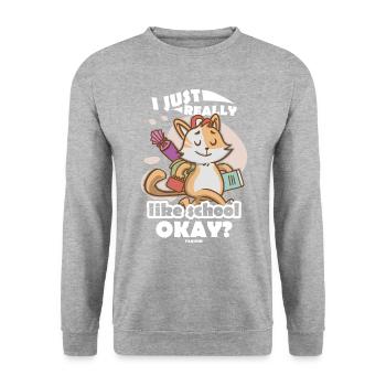 School School child learning kindergarten - Unisex Sweatshirt - salt & pepper - Front - Alina (178cm) & Michal (187cm)