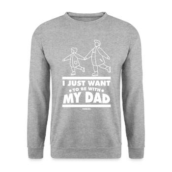 Papa Fille Enfant Fête des pères Fille Cadeau - Sweat-shirt Unisexe - gris chiné - Devant - Alina (178cm) & Michal (187cm)