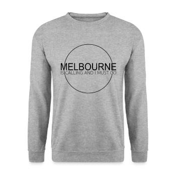 Melbourne Quote - Unisex Sweatshirt - salt & pepper - Front - Alina (178cm) & Michal (187cm)