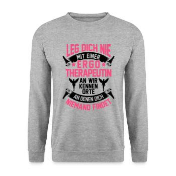Ergotherapeutin kennen Orte Ergotherapie - Unisex Pullover - Weißgrau meliert - Vorne - Alina (178cm) & Michal (187cm)