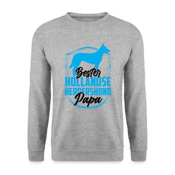 Bester Hollandse Herdershond Papa - Unisex Pullover - Weißgrau meliert - Vorne - Alina (178cm) & Michal (187cm)