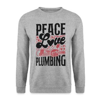 Plomberie plombier femme paix amour - Sweat-shirt Unisexe - gris chiné - Devant - Alina (178cm) & Michal (187cm)