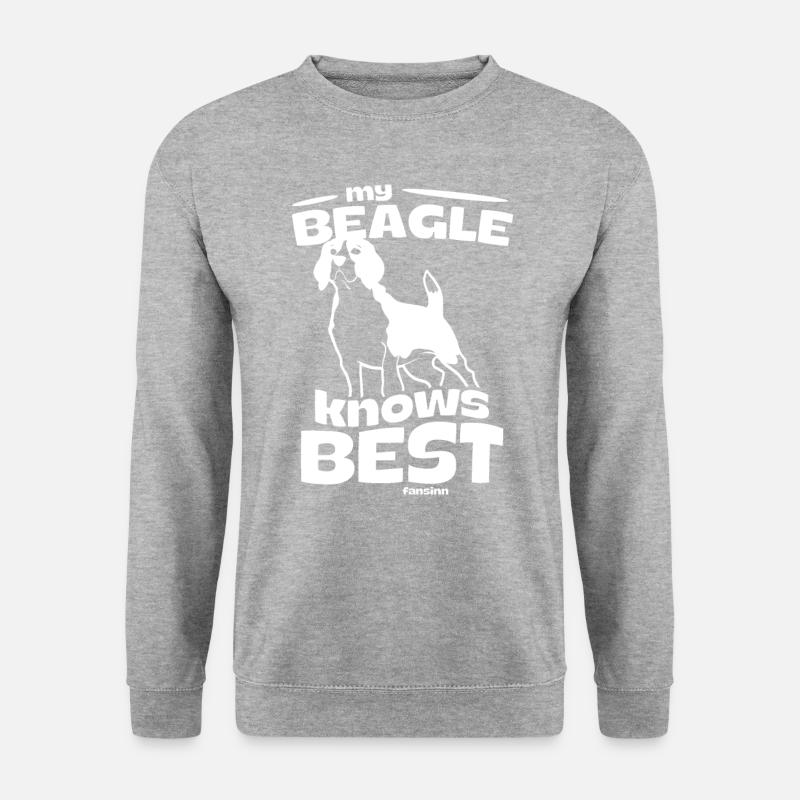 Beagle - Unisex Pullover - Weißgrau meliert