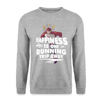 Running Jogging Sports Racing Training Gift - Unisex Sweatshirt - salt & pepper - Front - Alina (178cm) & Michal (187cm)