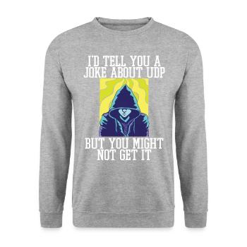 Cybersecurity - IT-Sicherheit Informatiker - Unisex Pullover - Weißgrau meliert - Vorne - Alina (178cm) & Michal (187cm)