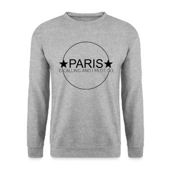Paris Spruch - Unisex Pullover - Weißgrau meliert - Vorne - Alina (178cm) & Michal (187cm)