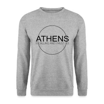 Athens Saying - Unisex Sweatshirt - salt & pepper - Front - Alina (178cm) & Michal (187cm)