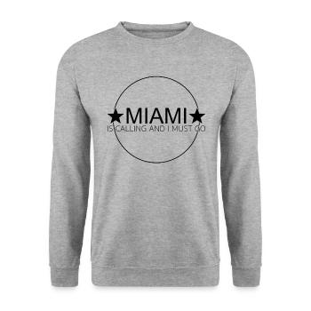 Citation de Miami - Sweat-shirt Unisexe - gris chiné - Devant - Alina (178cm) & Michal (187cm)