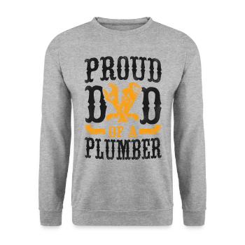 Plumbing Plumber Dad Vintage Proud - Unisex Sweatshirt - salt & pepper - Front - Alina (178cm) & Michal (187cm)
