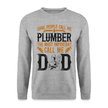 Plumbing Plumber Dad Vintage Some - Unisex Sweatshirt - salt & pepper - Front - Alina (178cm) & Michal (187cm)