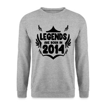 2014 - vintage 2014 - year of construction 2014 gift - Unisex Sweatshirt - salt & pepper - Front - Alina (178cm) & Michal (187cm)