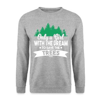 Forêt Aventure Montagnes Arbres Conservation de la nature - Sweat-shirt Unisexe - gris chiné - Devant - Alina (178cm) & Michal (187cm)