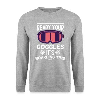 Snowboarding - Unisex Sweatshirt - salt & pepper - Front - Alina (178cm) & Michal (187cm)