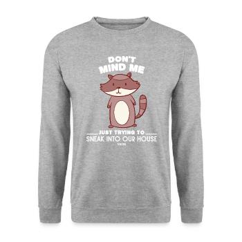 Raton laveur - Sweat-shirt Unisexe - gris chiné - Devant - Alina (178cm) & Michal (187cm)