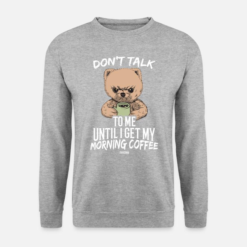 lustiger Spruch schlechte Laune Kaffee - Unisex Pullover - Weißgrau meliert