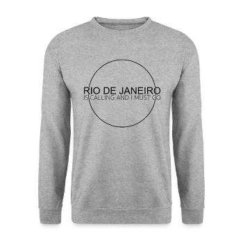 Rio de Janeiro quote - Unisex Sweatshirt - salt & pepper - Front - Alina (178cm) & Michal (187cm)