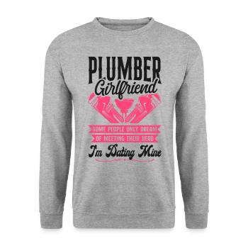 Plumbing Plumber Girlfriend - Unisex Sweatshirt - salt & pepper - Front - Alina (178cm) & Michal (187cm)