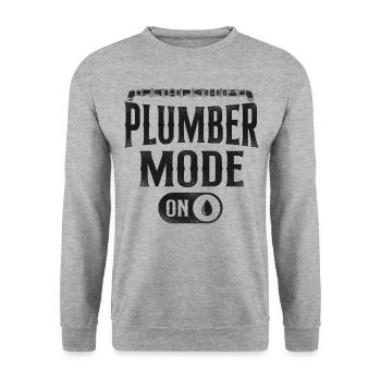 Plombier Plombier Plombier Vintage Plombier - Sweat-shirt Unisexe - gris chiné - Devant - Alina (178cm) & Michal (187cm)