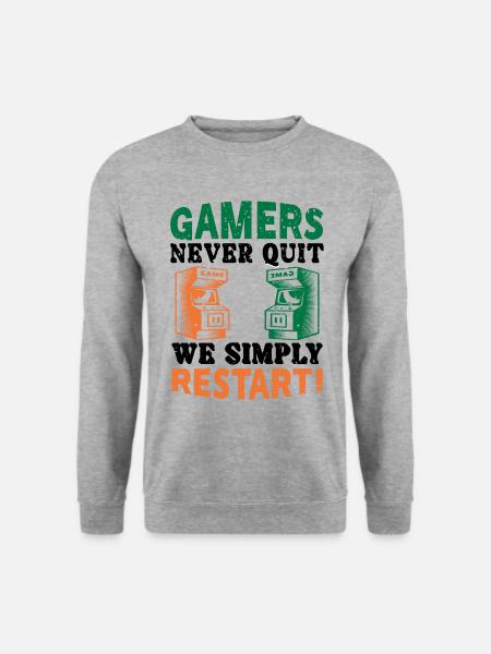 Gamers never quit - Unisex Sweatshirt - salt & pepper