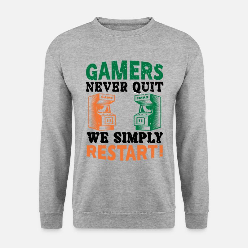 Gamers never quit - Unisex Sweatshirt - salt & pepper