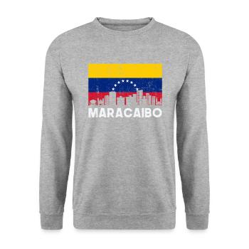 Maracaibo, venezolanos venezuela - Unisex Pullover - Weißgrau meliert - Vorne - Alina (178cm) & Michal (187cm)