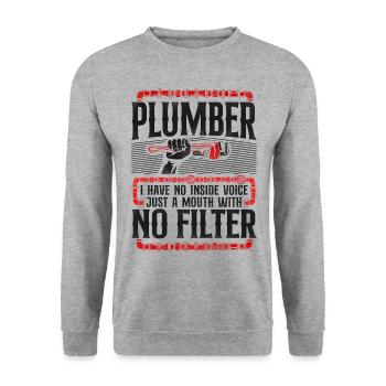 Plombier plombier plombier Je n’ai pas - Sweat-shirt Unisexe - gris chiné - Devant - Alina (178cm) & Michal (187cm)