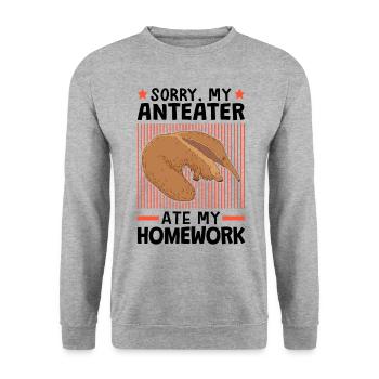 Fourmilier a mangé mes devoirs - Sweat-shirt Unisexe - gris chiné - Devant - Alina (178cm) & Michal (187cm)