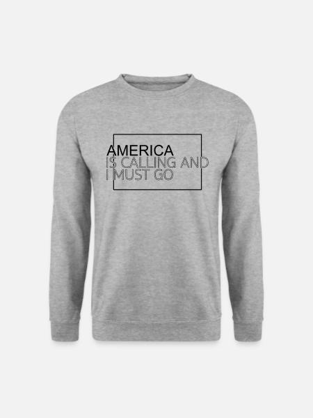 Amerika Spruch - Unisex Pullover - Weißgrau meliert