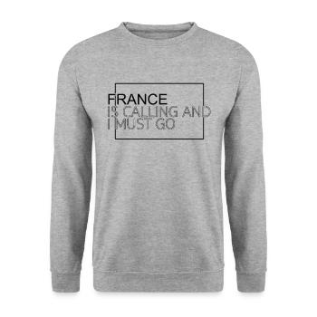 Frankreich Spruch - Unisex Pullover - Weißgrau meliert - Vorne - Alina (178cm) & Michal (187cm)
