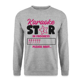 Karaoke Singer Karaoke Star In - Unisex Pullover - Weißgrau meliert - Vorne - Alina (178cm) & Michal (187cm)