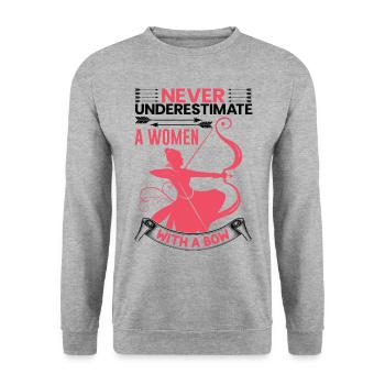 Archery Mrs. Archer - Unisex Sweatshirt - salt & pepper - Front - Alina (178cm) & Michal (187cm)