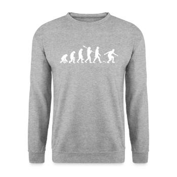 Bocce ball evolution, bocce ball - Unisex Pullover - Weißgrau meliert - Vorne - Alina (178cm) & Michal (187cm)