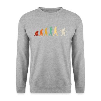 Bocce ball evolution, bocce ball - Unisex Pullover - Weißgrau meliert - Vorne - Alina (178cm) & Michal (187cm)